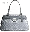Authentic Coach Penelope Signature Double Zip Satchel Bag 16542 Slate Grey