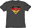 Superman GERMAN SHIELD Logo Adult Charcoal Gray T-shirt Tee Shirt