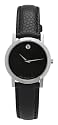 Movado Women's Museum Black Leather Strap Watch #0606087