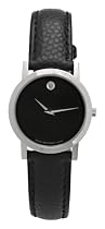 Movado Women's Museum Black Leather Strap Watch #0606087