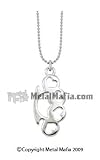 SILVER BRASS KNUCKLE NECKLACE WITH HEART SHAPED CUT OUTS