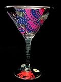 Angel Fish Design - Hand Painted - Grande Martini - 7.5 oz. - 10 oz.
