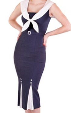 Stop Staring! Sexy SAILOR Dress in Navy or Black - Available in All Sizes