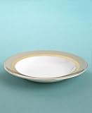 Martha Stewart Collection with Wedgwood Wedding Band Taupe Rim Soup Bowl, 9