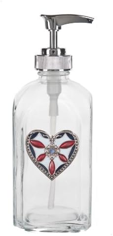 Blue &amp; Pink Liquid Soap Dispenser With Metal Heart Charm by Ganz