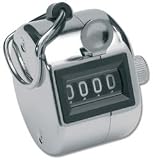 from Jazooli Tally Counter Hand Held Clicker 4 Digit Chrome Palm Golf People Counting Club