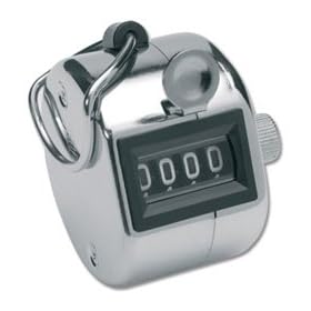 Tally Counter Hand Held Clicker 4 Digit Chrome Palm Golf People Counting Club
