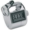 Tally Counter Hand Held Clicker 4 Digit Chrome Palm Golf People Counting Club