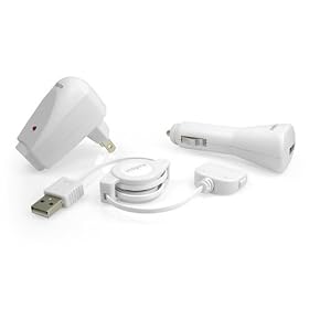 Apple iPod USB Travel Kit with Car Charger/ Travel Adapter/ Cable – White
