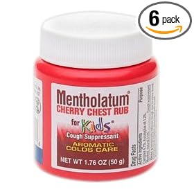 Mentholatum Ointment, Cherry Chest Rub For Kids, 1.76-Ounce Jars (Pack of 6)
