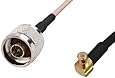RF coaxial coax cable assembly N male to MCX male right angle 6''
