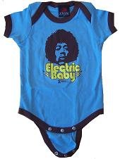 JIMI HENDRIX - Electric Baby Creeper - Blue / Chocolate Onesie / Baby T-shirt