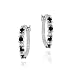 Sterling Silver Genuine Diamond and Sapphire Hoop Earrings
