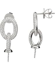 Pair 1 1/5 CT TW 14K White Gold Diamond Semi Mount Earrings