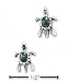 Sterling Silver Turtle With Malachite Post Earrings