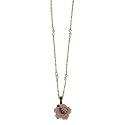 Porcelain Rose Pearls & Gold Pendant Drop Necklace