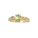 10K Yellow Gold 0.01 ct. Diamond and 5 x 3 MM Oval Shaped Peridot Ring