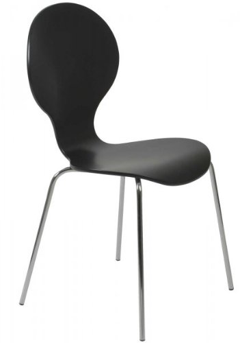 Eurostyle Bonnie Stacking Dining Side Chair - Black and Chrome