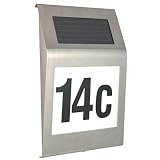 Design Edelstahl LED Solar Hausnummer Haus Nummer #218