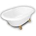 American Bath Factory B1-3720-WW-DM7-M2-45-PB Duchess Double Ended Clawfoot Bathtub in White, Armada