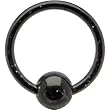 16 Gauge Black Glitter Acrylic Ball Captive Ring