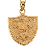 14k Yellow Gold Oakland Raiders Pendant 16mm