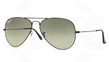 Ray-Ban Aviator Large Metal Sunglasses Rb3025 002 76 Black Crystal Polar Blu Grad Green