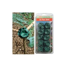 Flexi Build Balls Cane Joiners (10 Pack) for DIY Fruit Cages, Cloches and Tunnels