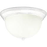 Progress Lighting P3653-30 White Glass Bowl with Matching Trim, White Progress Lighting P3653-30 White Glass Bowl with Matching Trim, White