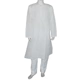 Mens Yoga Clothing Cotton Embroidered Kurta Pajama Size L Chest : 44