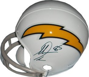 Antonio Gates signed San Diego Chargers TB White 2bar Mini Helmet