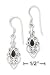 Sterling Silver Filigree With yx Teardrop Inlay Earrings