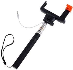 Perfect Pic Selfie Stick for Android and iPhone Devices with Wired Connection 3 ft Extension and Adjustable Holder to fit most Phones (Black)