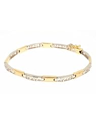 14K Two-Tone Gold Greek-Key 7" Bracelet