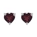 Sterling Silver Genuine Garnet 6mm Heart Stud Earring