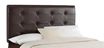 Big Sale Best Cheap Deals Skyline Furniture Southport California-King Tufted Leather Headboard, Brown