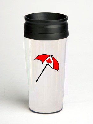 16 oz. Double Wall Insulated Tumbler with canada flag umbrella - Paper Insert