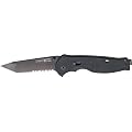 SOG Specialty Knives and Tools TFSAT-98 Flash II, 3-1/2-Inch Tanto Partially Serrated Knife, Black TiNi