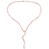 14k Yellow Gold Natural Pink Coral Beaded Y-Necklace, 16