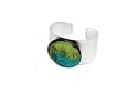 Schmuck aus Deutschland, handgearbeiteter Glasschmuck, Midnight Armspange peridot t&uuml;rkis