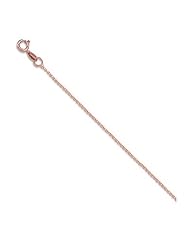 14k Solid Rose Pink Gold Diamond Cut Cable Link Chain Necklace 1.1mm 20"