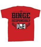 THE SIMPSONS "BINGE RESPONSIBLY" DRINKING Tee Licensed, Adult - SM