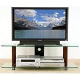 TV Stand with AV Component Shelf for up to 50 Plasma, LCD or DLP TVs (Walnut/Clear Glass) (18 H x 53 W x 18.1 D)