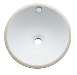 Elements of Design LBR17176 Designer Fauceture Round Undermount 17-3/10-Inch-by-17-3/10-Inch-by-6-2/5-Inch Bathroom Sink with Overflow, White