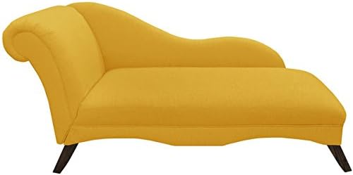 Skyline Furniture French Yellow Linen Chaise Lounge, Made with solid pine, polyurethane foam and polyester fill