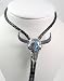 Turquoise Polished Pewter Longhorn Skull Bolo Tie