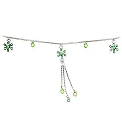 Peridot Green Precious Gem Flower Belly Chain