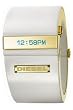 Women's Digital White and Gold Tone Plastic