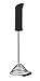 Dreamfarm Smood One-Handed & Ergonomic Soft-Grip, Stainless-Steel Vegetable & Potato Masher with Silicone Bowl Scraper - Black