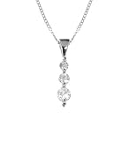 18ct White Gold Ladies 0.25ct Trilogy Diamond Pendant & 18" Chain